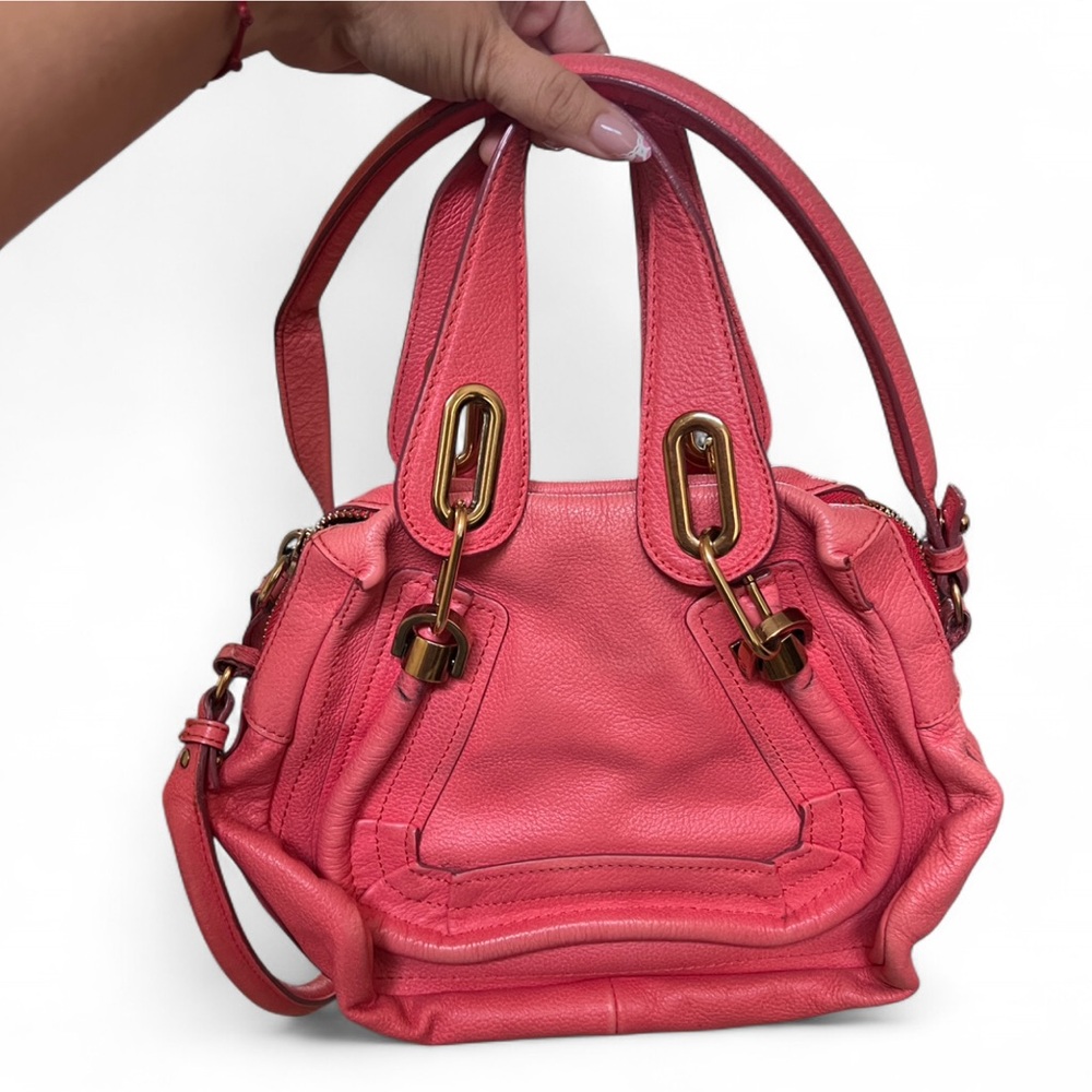 Chloe pebbled  Pink Leather Handbag